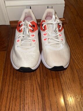 Under Armour White and Coral Women's Running Sneakers